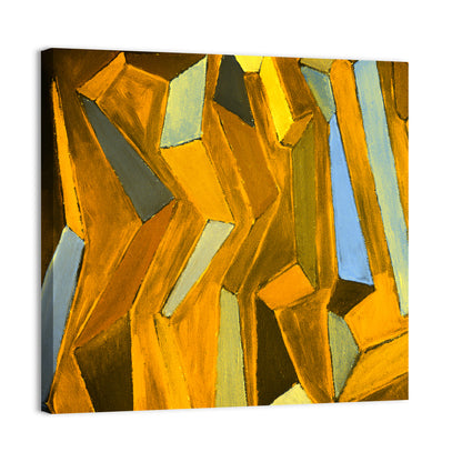 Golden Blocks Abstract Wall Art