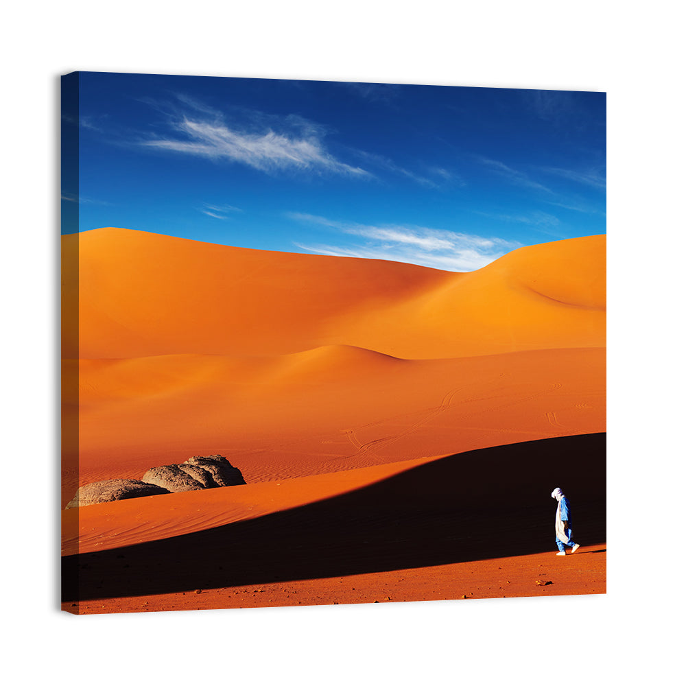 Solitary Figure on Sahara Dunes Wall Art