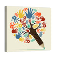 Handprint Tree Illustration Wall Art