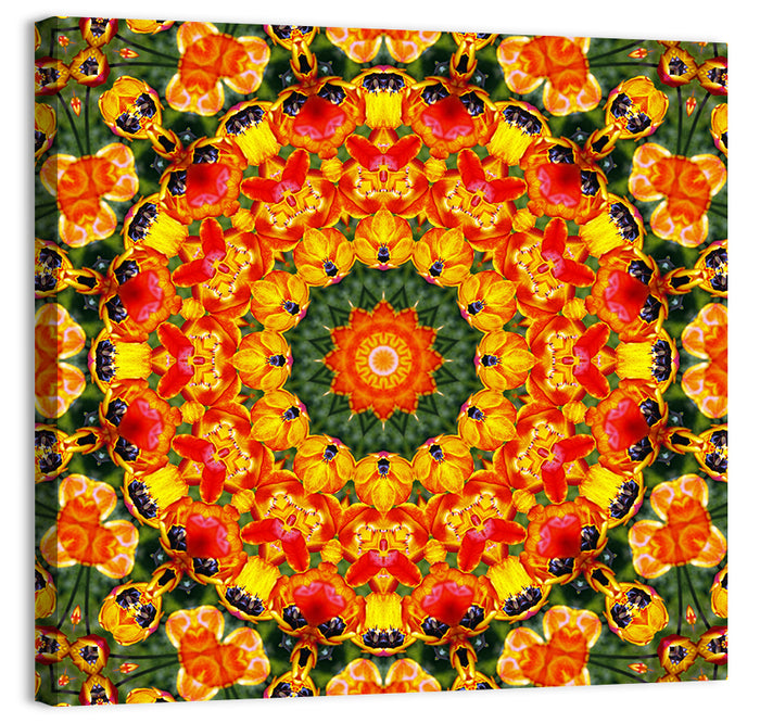 Floral Kaleidoscope Mandala Wall Art as a canvas print