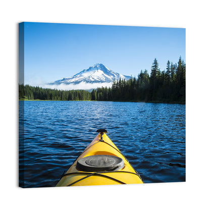 Yellow Kayak at Trillium Lake Wall Art