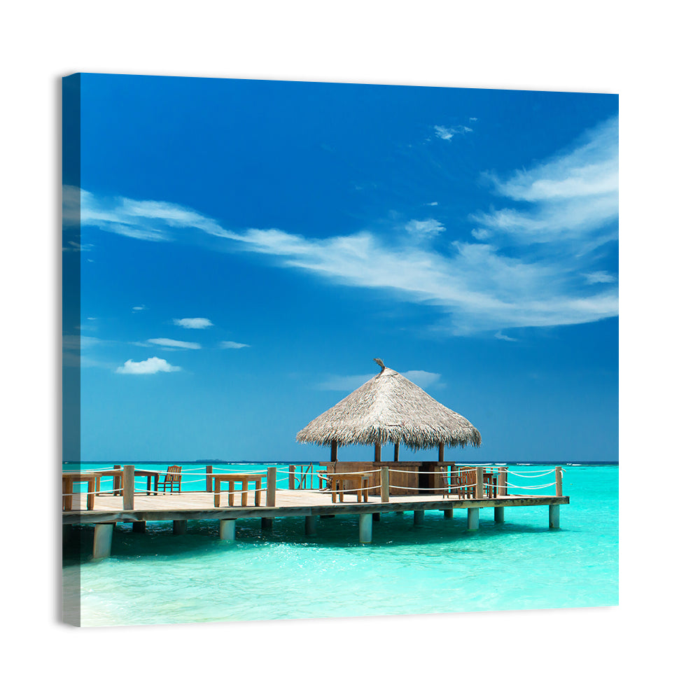 Thatched Beach Bar Pier Wall Art