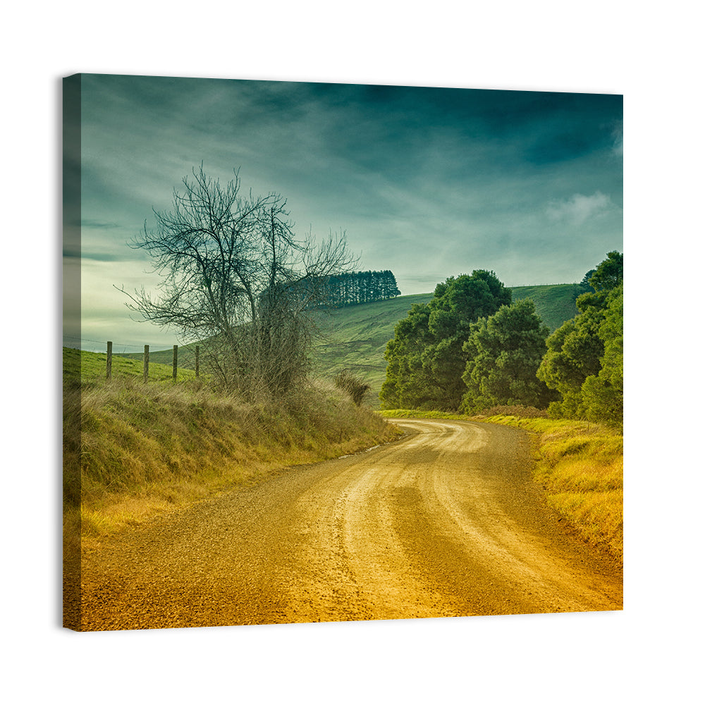 Golden Country Road Wall Art