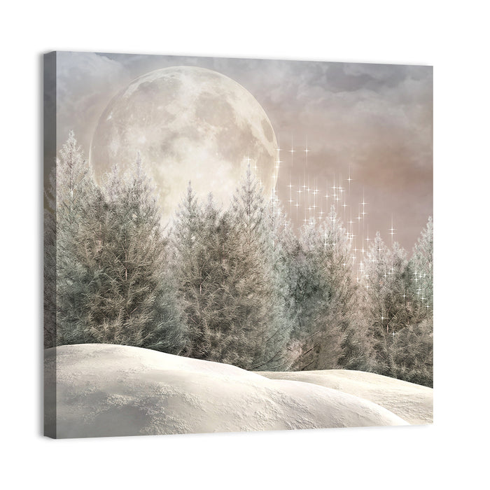 Enchanted Winter Forest Wall Art as a canvas print
