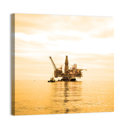 Golden Hour Oil Rig Wall Art