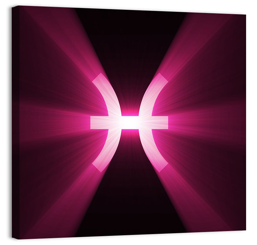 Magenta Pisces Symbol Wall Art