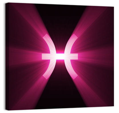 Magenta Pisces Symbol Wall Art