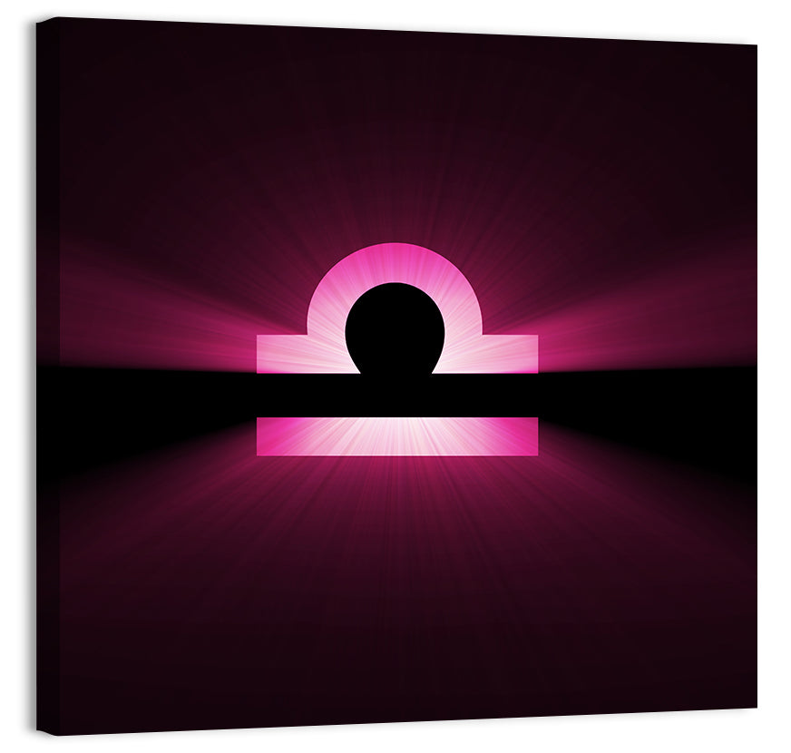 Libra Symbol Neon Glow Wall Art