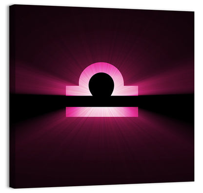 Libra Symbol Neon Glow Wall Art