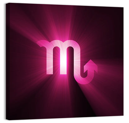 Scorpio Glyph with Magenta Burst Wall Art