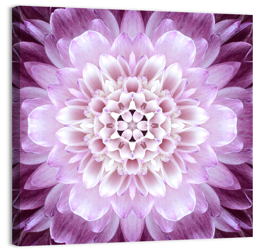 Kaleidoscopic Dahlia Mandala Wall Art, canvas print, square