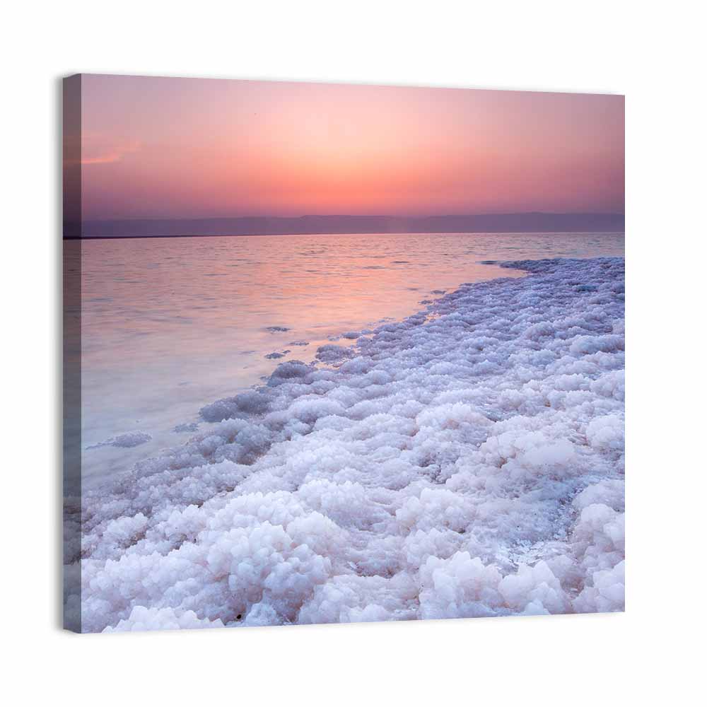 Dead Sea Salt Shoreline Sunset Wall Art
