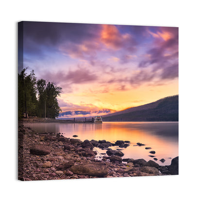 Lake Mcdonald Sunset Reflection Wall Art