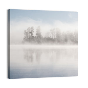 Misty Forest Lake Wall Art