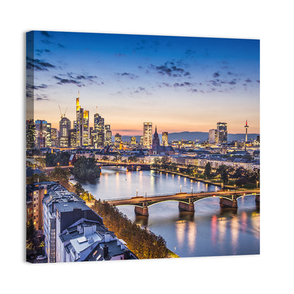 Frankfurt Twilight Skyline Wall Art