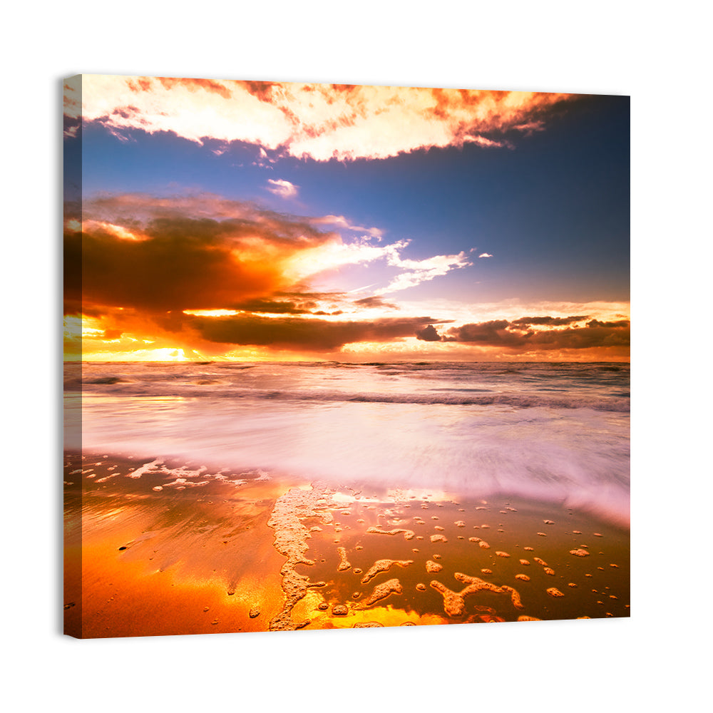 Golden Hour Beach Sunset Wall Art