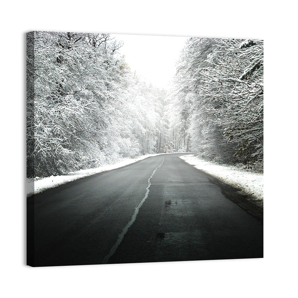 Glowing Winter Road Wall Art