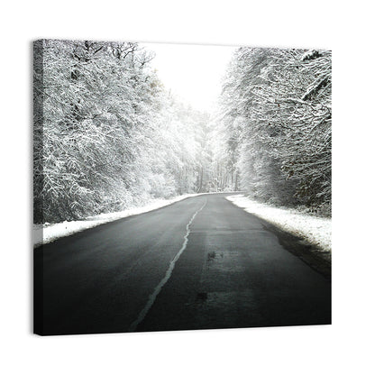 Glowing Winter Road Wall Art