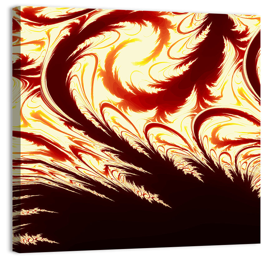 Flying Feathers in Flame Wall Art, canvas print, square