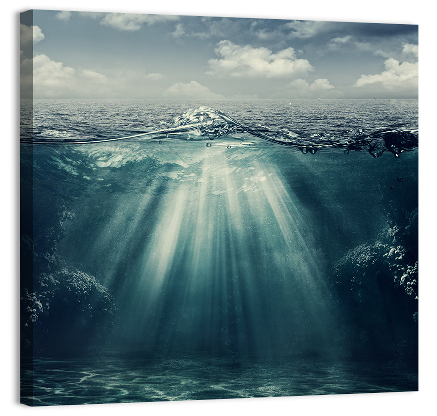 Split-level Underwater Ocean View Wall Art