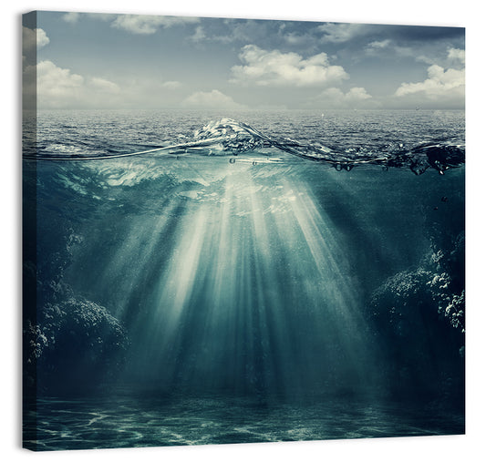Split-level Underwater Ocean View Wall Art