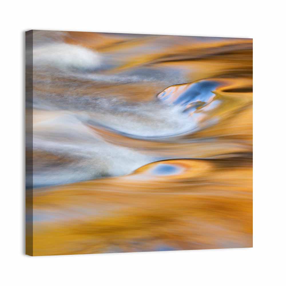 Golden Water Abstraction Wall Art