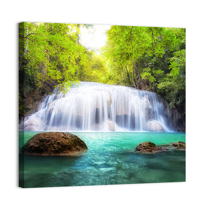 Erawan Falls Turquoise Waterfall Wall Art