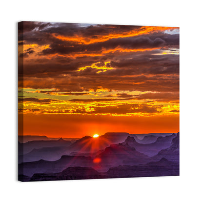 Lipan Point Sunset Sunburst Wall Art