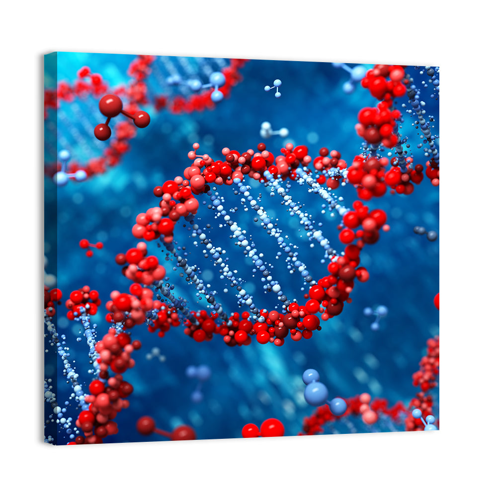 Glowing Dna Helix Wall Art