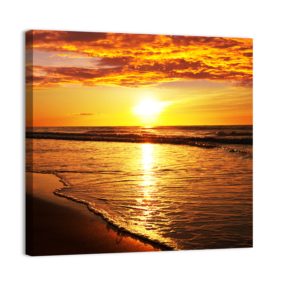 Golden Thai Beach Sunset Wall Art