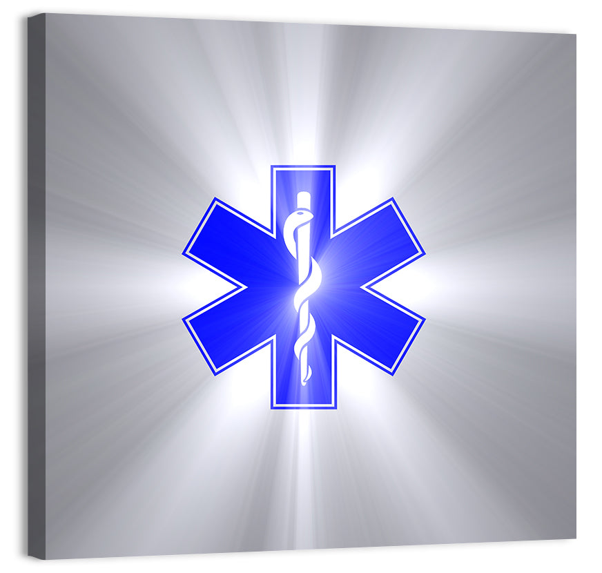 Star of Life with Rod of Asclepius Wall Art