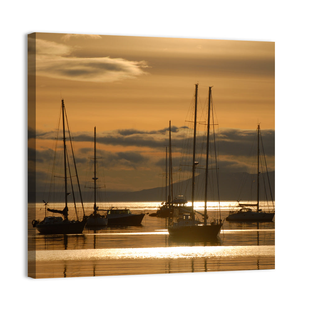 Sailboats at Sunrise Wall Art