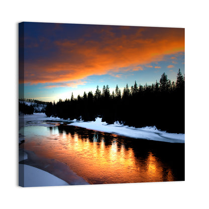 Golden Sunset Over Snowy River Wall Art