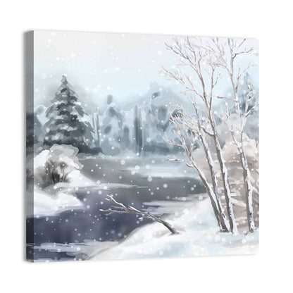 Stream in Winter Wonderland Wall Art