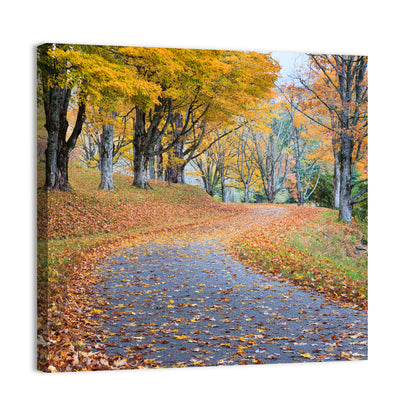 Autumn Road with Golden Canopy Wall Art