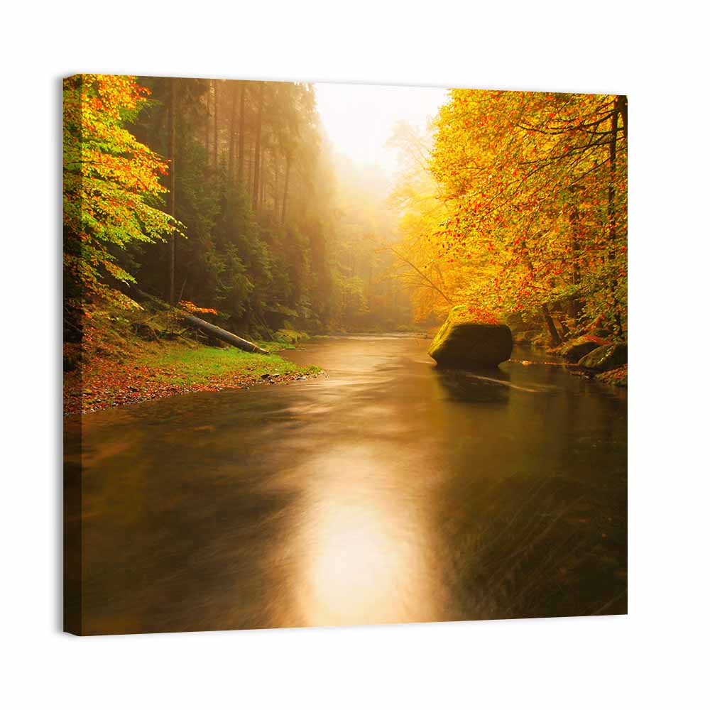 Misty Mountain River Wall Art