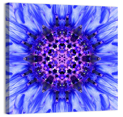 Kaleidoscopic Cornflower Mandala Wall Art