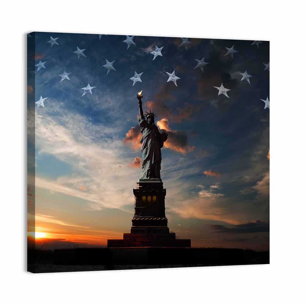 Statue of Liberty at Dusk Wall Art