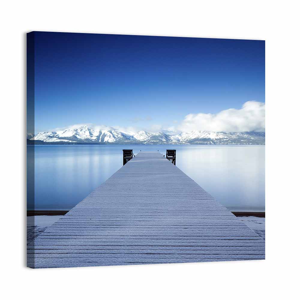 Frosted Pier at Lake Tahoe Wall Art