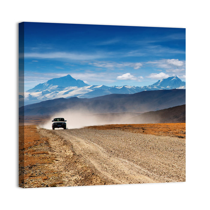 Road to Everest, Tibetan Highlands Wall Art as a canvas print