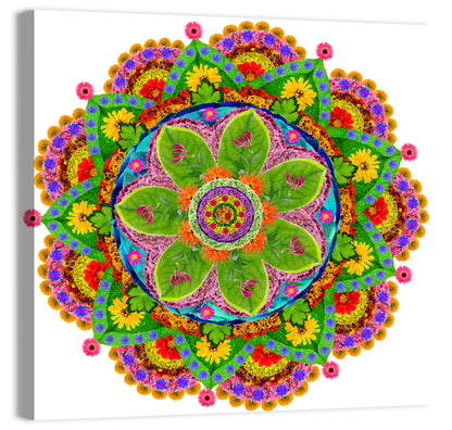 Vibrant Floral Petal Mandala Wall Art