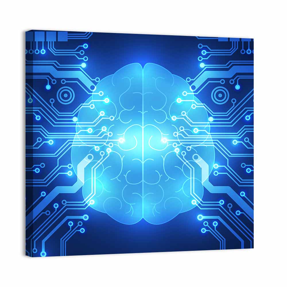 Digital Brain Circuit Wall Art