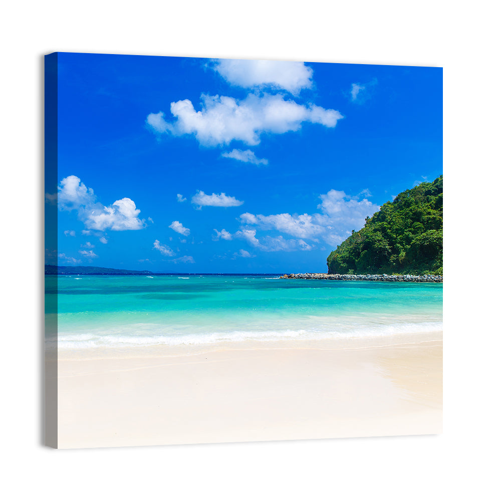 Turquoise Tropical Beach Scene Wall Art