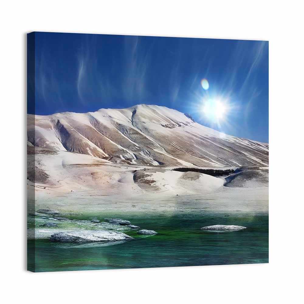 Sunburst Over Winter Mountain Wall Art