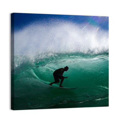 Surfer in Barrel Wave Wall Art