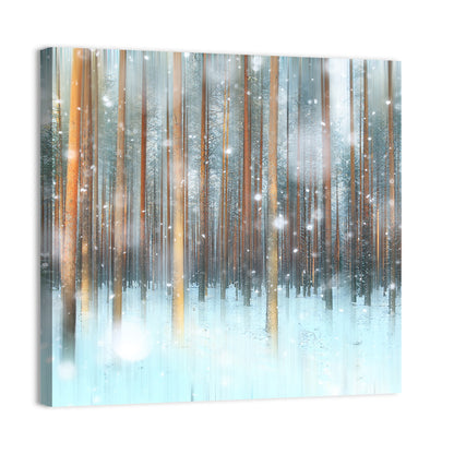 Ethereal Snowy Pine Forest Wall Art