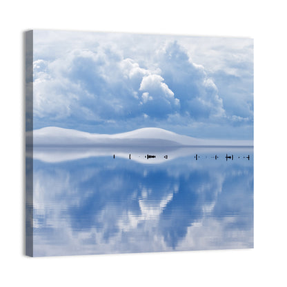 Siljan Lake Mist Reflection Wall Art