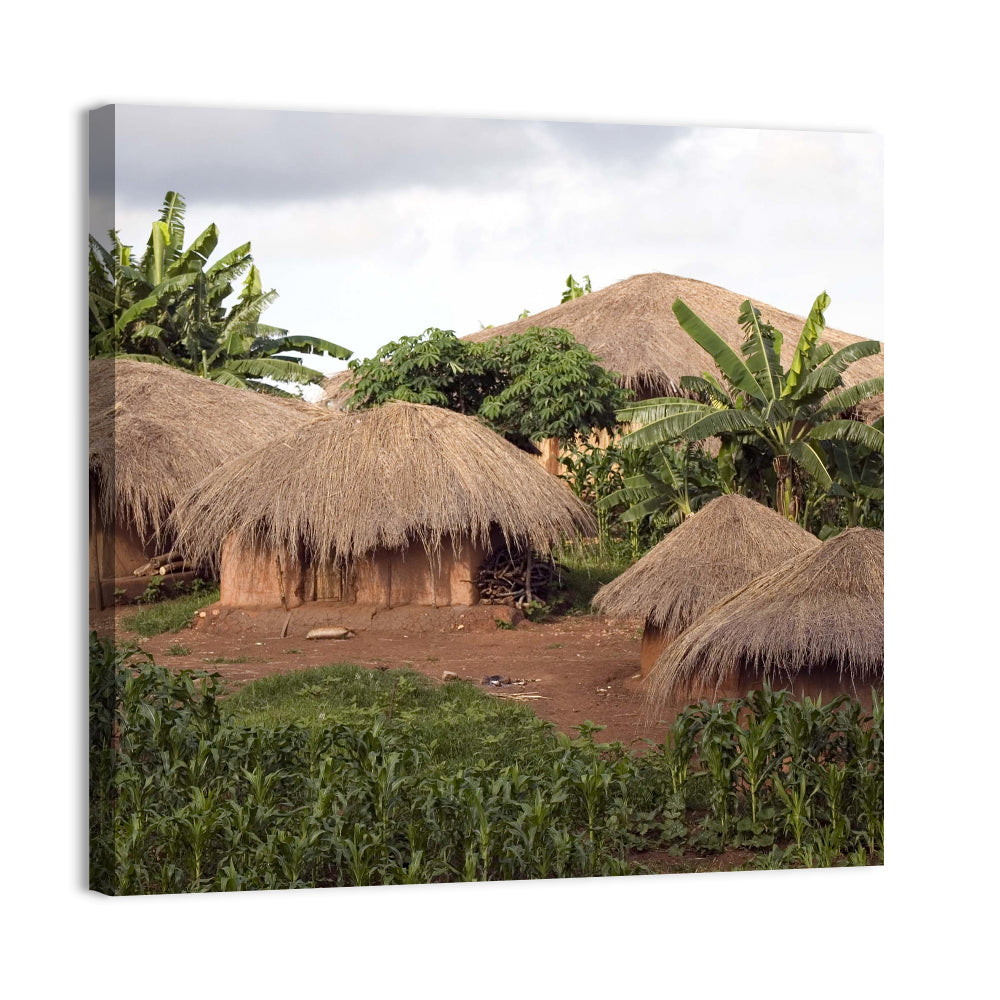 Thatched Roof Huts Wall Art