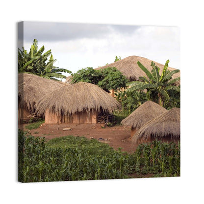 Thatched Roof Huts Wall Art