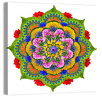 Vibrant Lotus Floral Mandala Wall Art